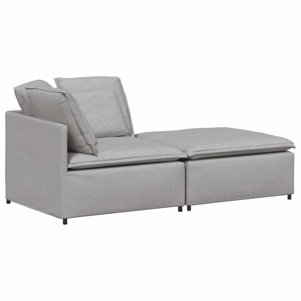 Thumbnail - vidaXL Modulares Sofa mit Fußhocker Kissen Stoff Wolkengrau