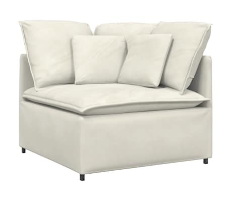 vidaXL Modul&aacute;rn&iacute; pohovka s podnožkou&pol&scaron;t&aacute;ře kr&eacute;mov&aacute; samet