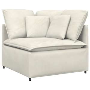 vidaXL Modul&aacute;rn&iacute; pohovka s podnožkou&pol&scaron;t&aacute;ře kr&eacute;mov&aacute; samet