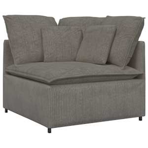 vidaXL Modulares Sofa mit Fu&szlig;hocker Kissen Cordstoff Hellgrau