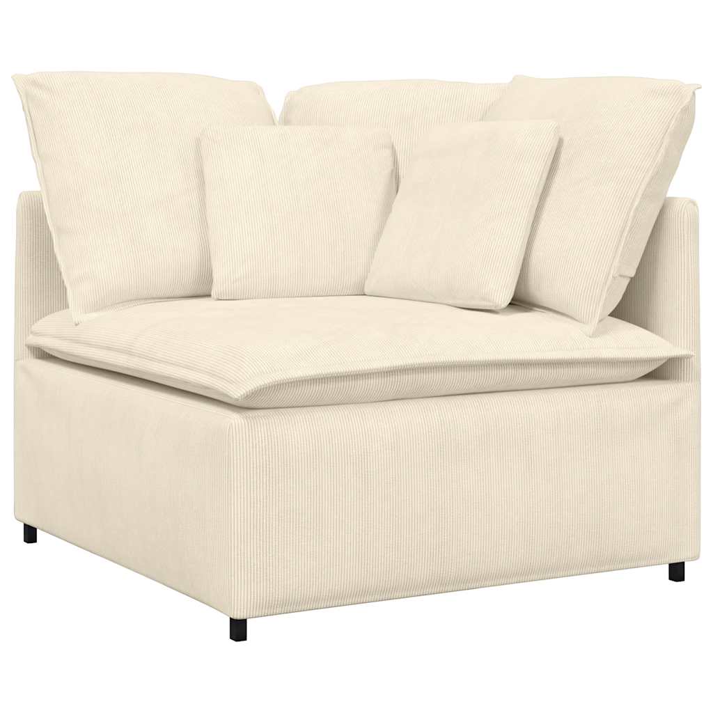 Thumbnail - vidaXL Modulares Sofa mit Fußhocker Kissen Cordstoff Creme