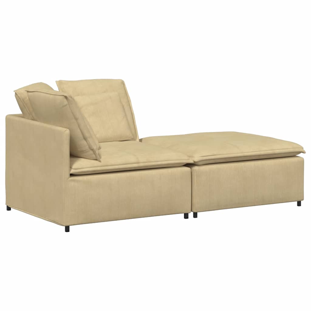 Thumbnail - vidaXL Modulares Sofa mit Fußhocker Kissen Cordstoff Graugrün