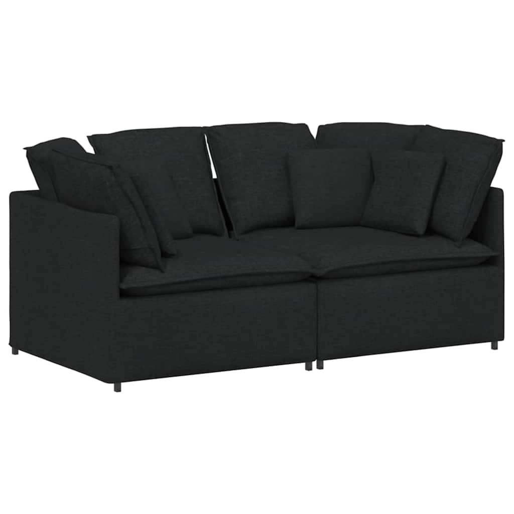 vidaXL Modulární pohovka s polštáři textil černá
