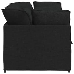 Modulární pohovka s polštáři textil černá - obrázek 5