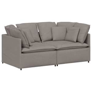 Modulární pohovka s polštáři textil taupe - obrázek 2