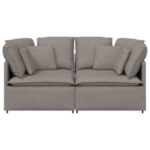Modulární pohovka s polštáři textil taupe - obrázek 4