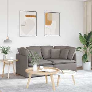 Modulární pohovka s polštáři textil taupe - obrázek 1