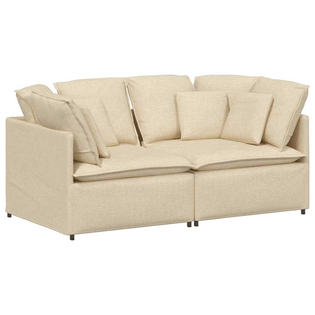 Thumbnail - vidaXL Modulares Sofa mit Kissen Stoff Creme