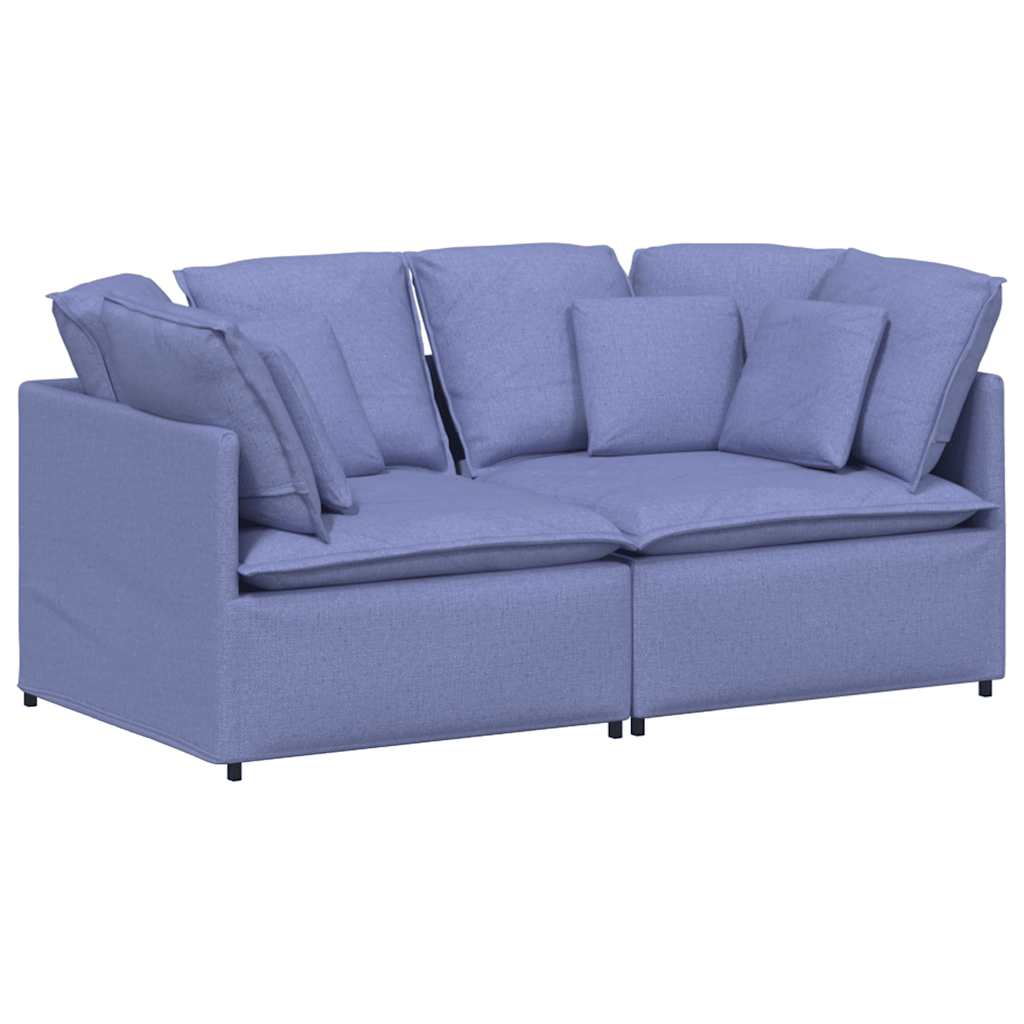Thumbnail - vidaXL Modulares Sofa mit Kissen Stoff Jeansblau