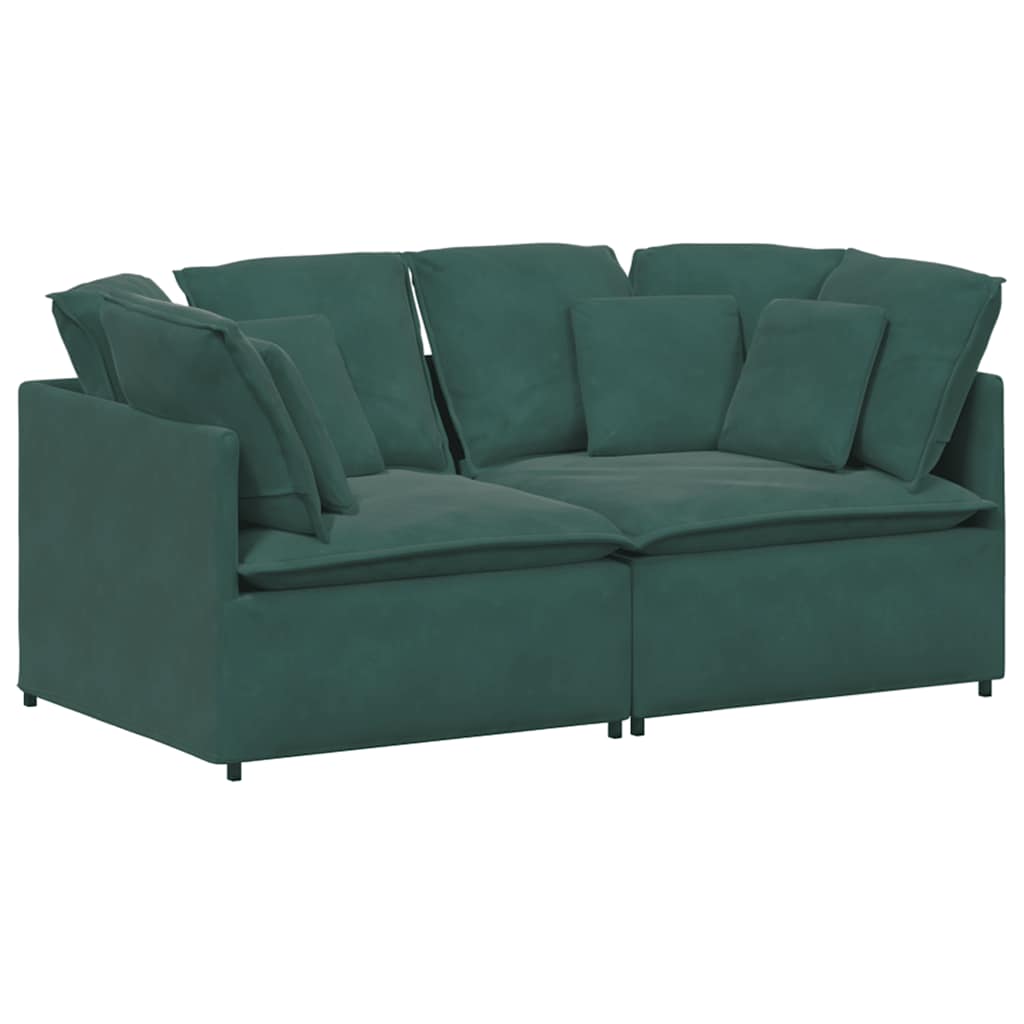 Thumbnail - vidaXL Modulares Sofa mit Kissen Samt Dunkelgrün