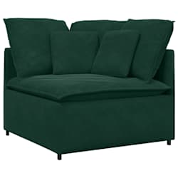vidaXL Sof&aacute; modular con cojines de terciopelo verde oscuro