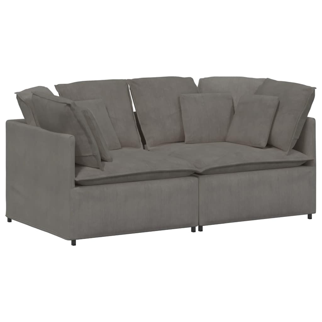 Thumbnail - vidaXL Modulares Sofa mit Kissen Cordstoff Hellgrau