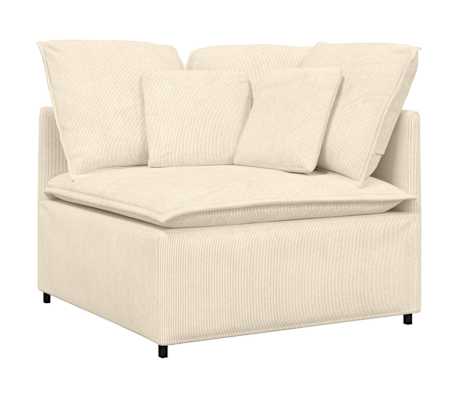 vidaXL Canapea modulară cu perne, crem, țesătură velur