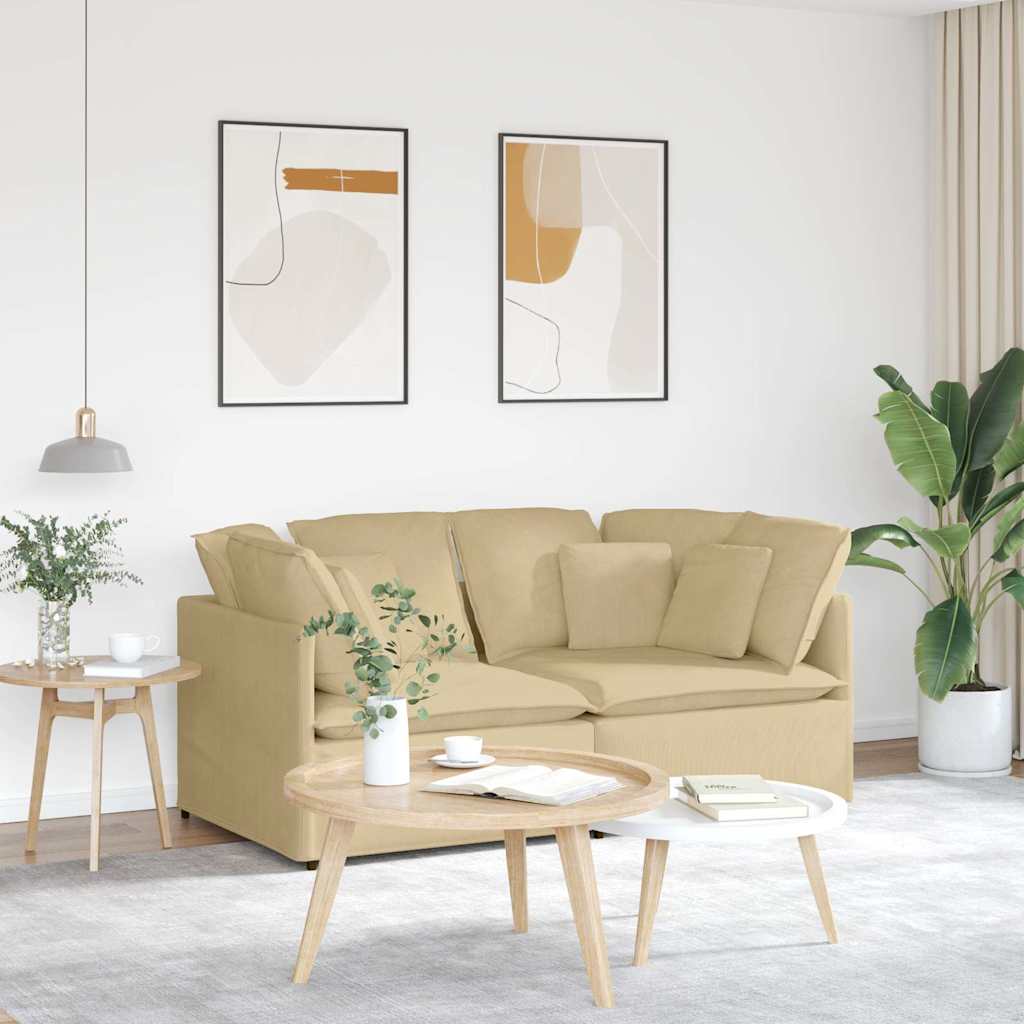 vidaXL Modulares Sofa mit Kissen Cordstoff Graugrün