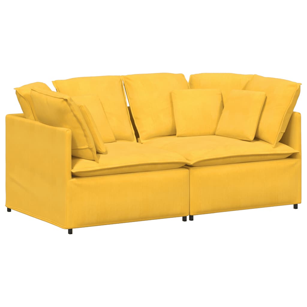 Thumbnail - vidaXL Modulares Sofa mit Kissen Cordstoff Hellgelb