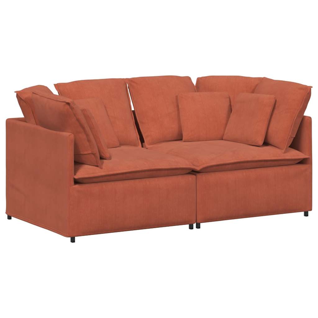Thumbnail - vidaXL Modulares Sofa mit Kissen Cordstoff Rot Orange