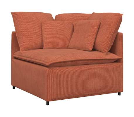 vidaXL Canapea modulară cu perne, roșu portocaliu, țesătură velur