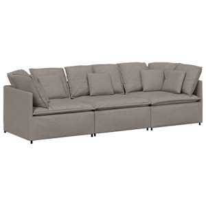 Modulární pohovka s polštáři textil taupe - obrázek 2