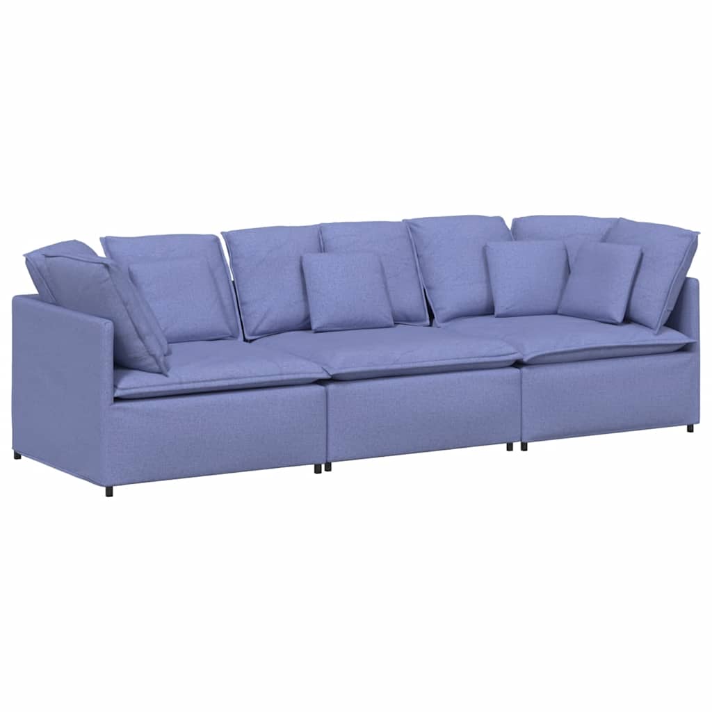 Thumbnail - vidaXL Modulares Sofa mit Kissen Stoff Jeansblau