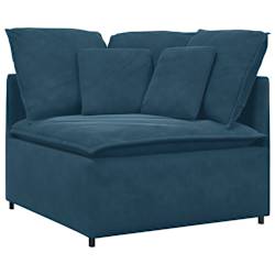 vidaXL Modulares Sofa mit Kissen Samt Blau