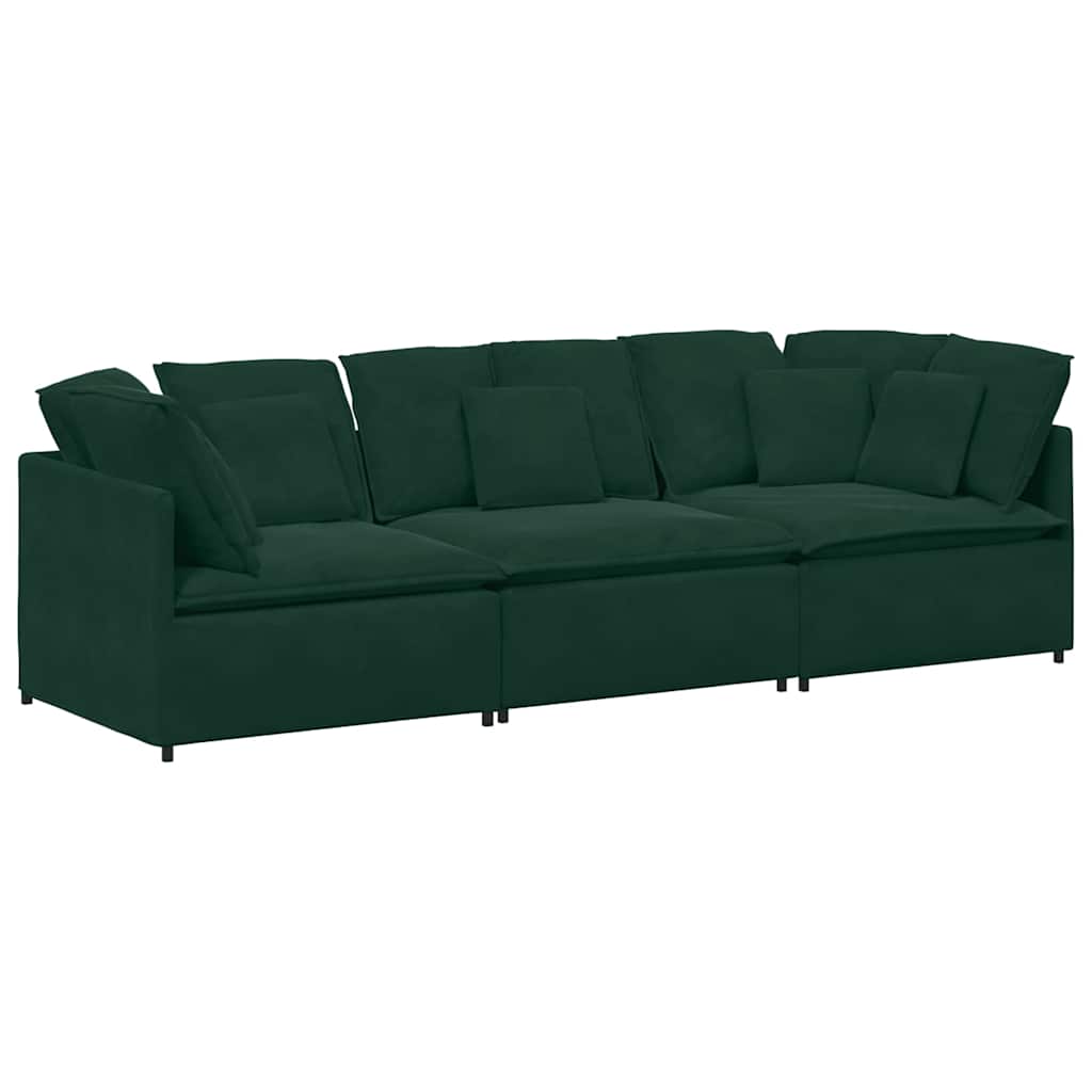 Thumbnail - vidaXL Modulares Sofa mit Kissen Samt Dunkelgrün