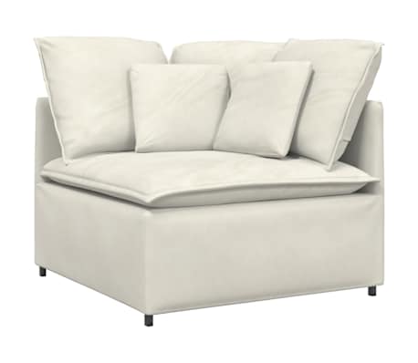 vidaXL Canapea modulară cu perne, crem, catifea