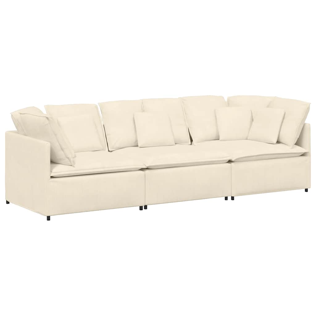 Thumbnail - vidaXL Modulares Sofa mit Kissen Cordstoff Creme