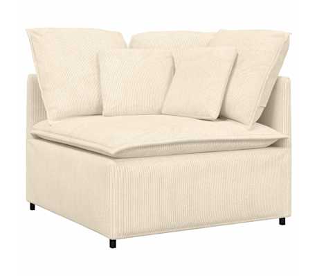 vidaXL Canapea modulară cu perne, crem, țesătură velur