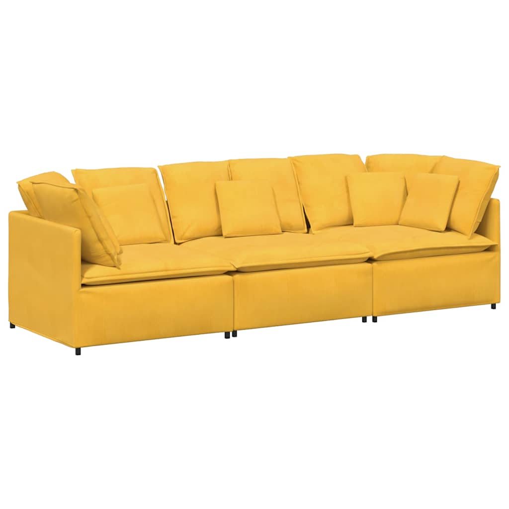 Thumbnail - vidaXL Modulares Sofa mit Kissen Cordstoff Hellgelb