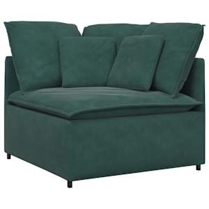 vidaXL Modulares Sofa mit Fu&szlig;hocker Kissen Samt Dunkelgr&uuml;n