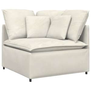 vidaXL Canapea modulară cu taburet și perne, catifea, crem