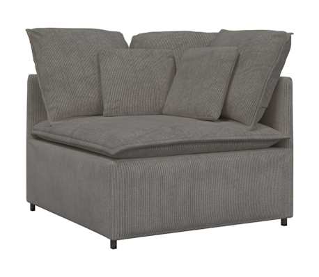 vidaXL Canapea modulară cu taburet și perne țesătură velur gri deschis