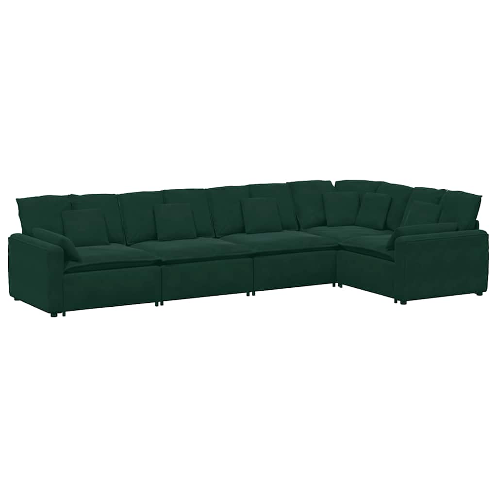 Thumbnail - vidaXL Modulares Sofa mit Kissen Samt Dunkelgrün