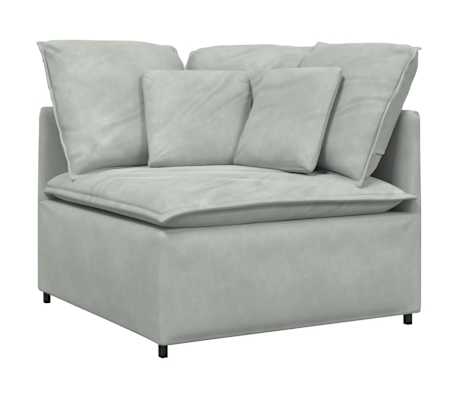 vidaXL Canapea modulară cu perne, gri deschis, catifea