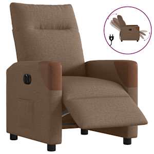 Električni naslanjač rjavo blago