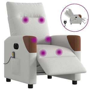 Električni masažni naslanjač sivo blago