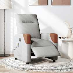 vidaXL Massagesessel Elektrisch Wolkengrau Stoff