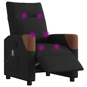 Elektrické masážní polohovací křeslo černé textil - obrázek 3