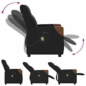 Elektrické masážní polohovací křeslo černé textil - obrázek 8