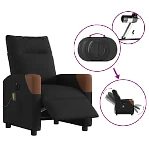 Elektrické masážní polohovací křeslo černé textil - obrázek 9