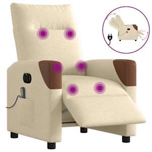 Električni masažni stol krem blago