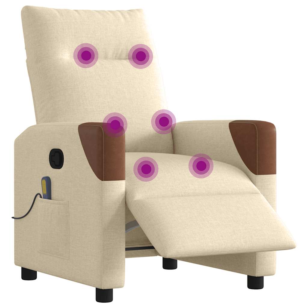 Thumbnail - vidaXL Massagesessel Elektrisch Creme Stoff