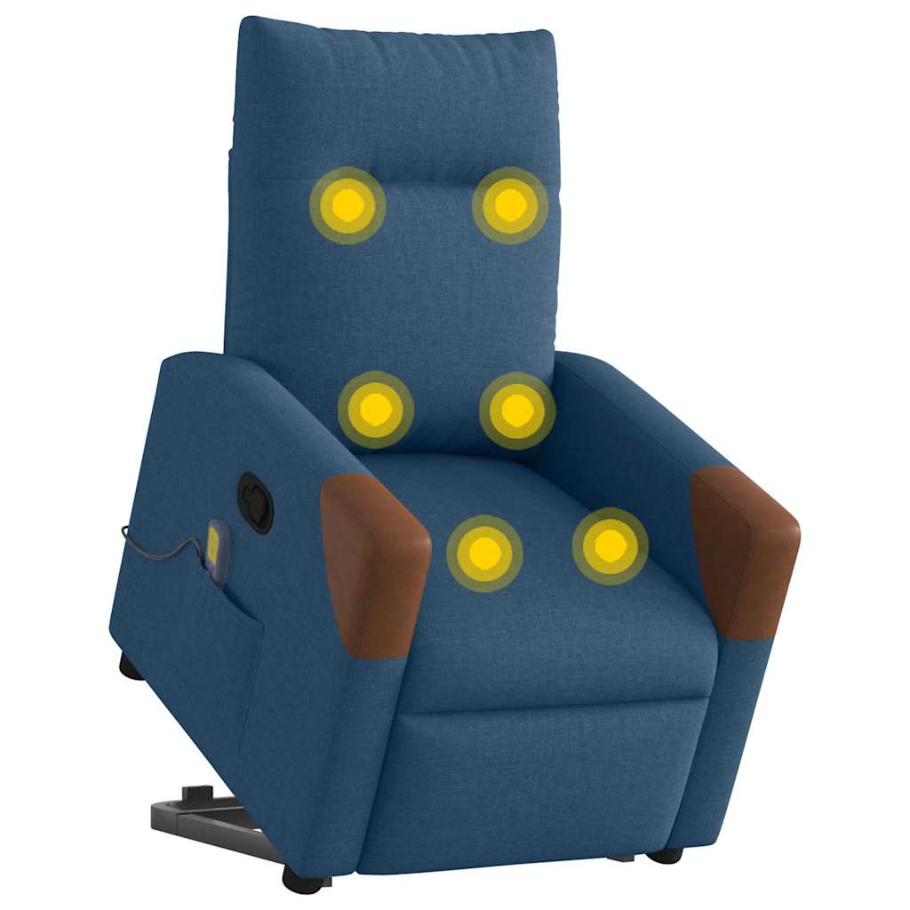 Thumbnail - vidaXL Massagesessel mit Aufstehhilfe Blau Stoff