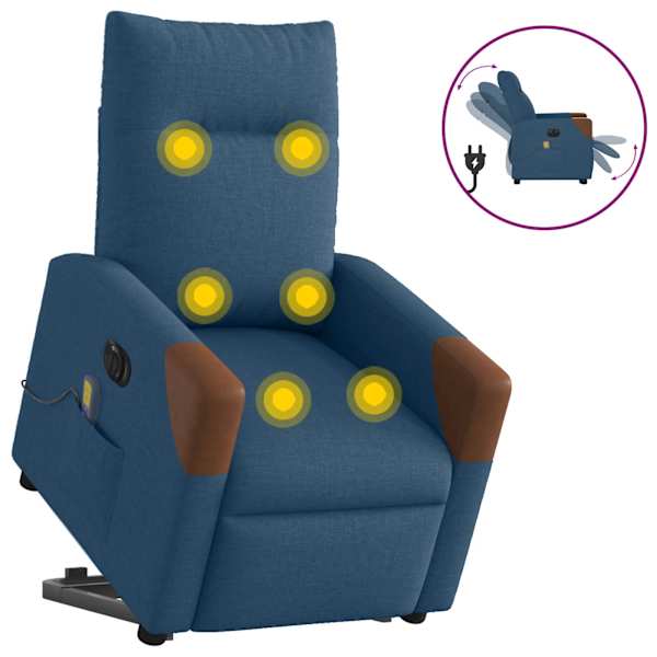 vidaXL Electric Stand up Massage Lamamistool Sinine kangas