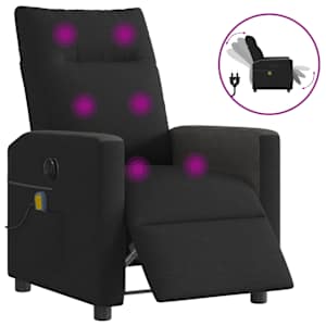 Električni masažni naslanjač črno blago