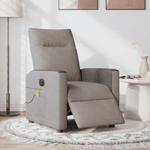 Elektrické masážní polohovací křeslo taupe textil - obrázek 2