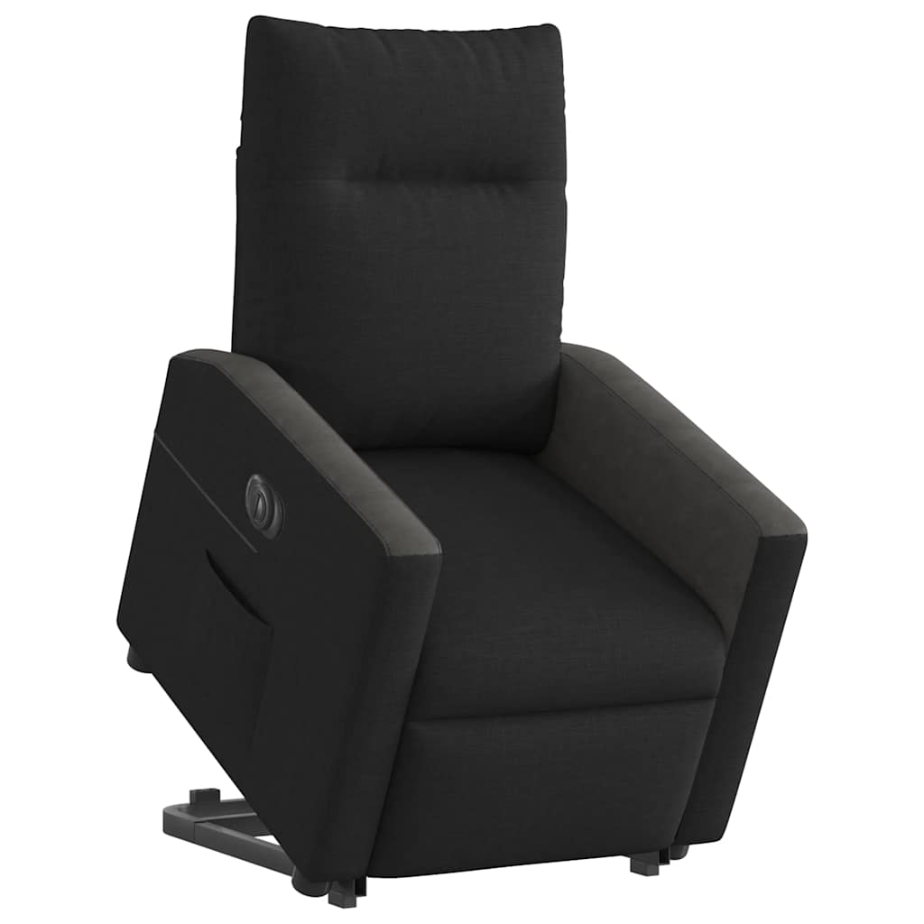 vidaXL Fotoliu electric rabatabil cu ridicare, negru, textil