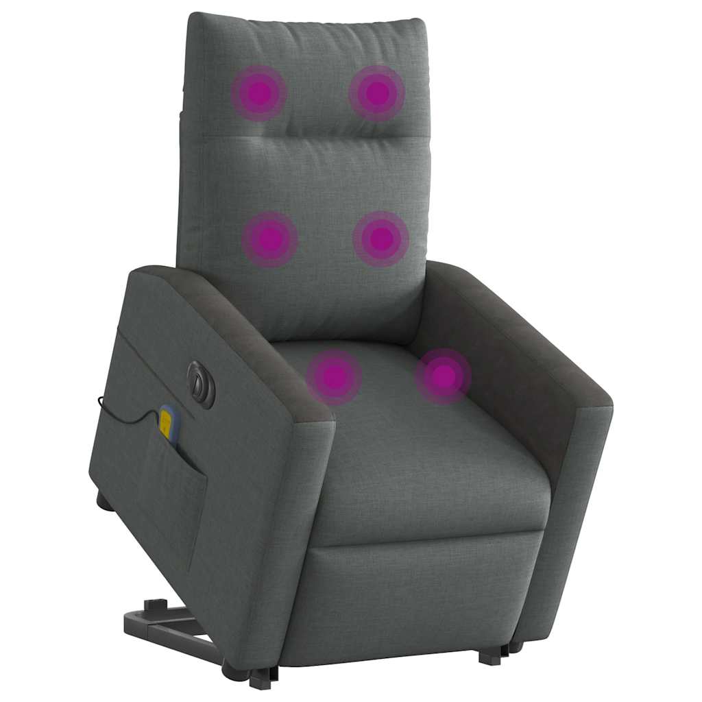 vidaXL Sta-op-massagestoel elektrisch verstelbaar stof donkergrijs afbeelding