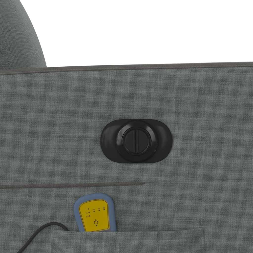 Elektrické zvedací masážní polohovací křeslo tmavě šedé textil - obrázek 15