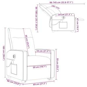 Elektrické zvedací masážní polohovací křeslo krémové textil - obrázek 18